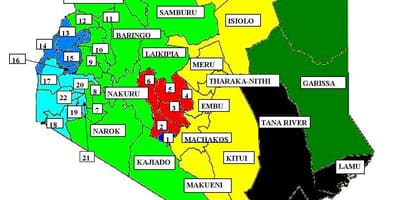 ਨਕਸ਼ਾ ਦੇ 47 counties ਕੀਨੀਆ ਵਿੱਚ 